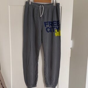 Freecity Charcoal Joggers with Blue and Yellow Accents